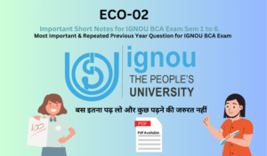 ECO-02(ACCOUNTANCY) Important Short Notes| Expected Question |IGNOU BCA|